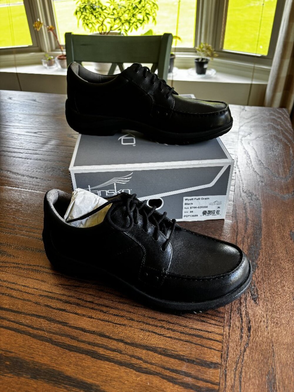 Dansko Wyatt Full Grain Black Leather Oxford Comfort Shoes Size 46 / US 12.5-13